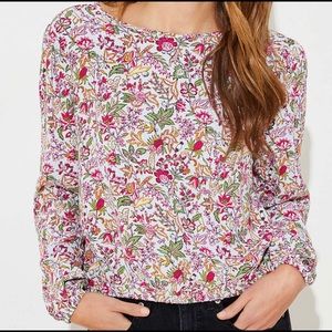 NWT LOFT jungle wrap back cropped top